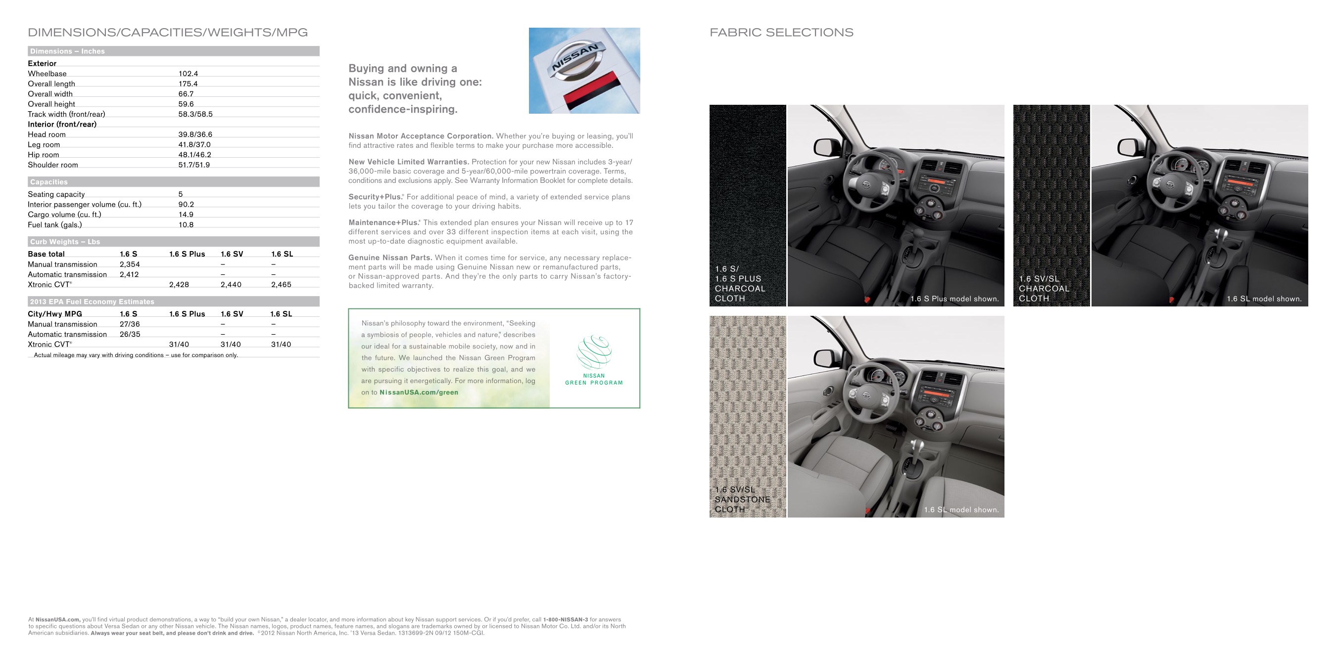 2012 Nissan Versa Brochure Page 4